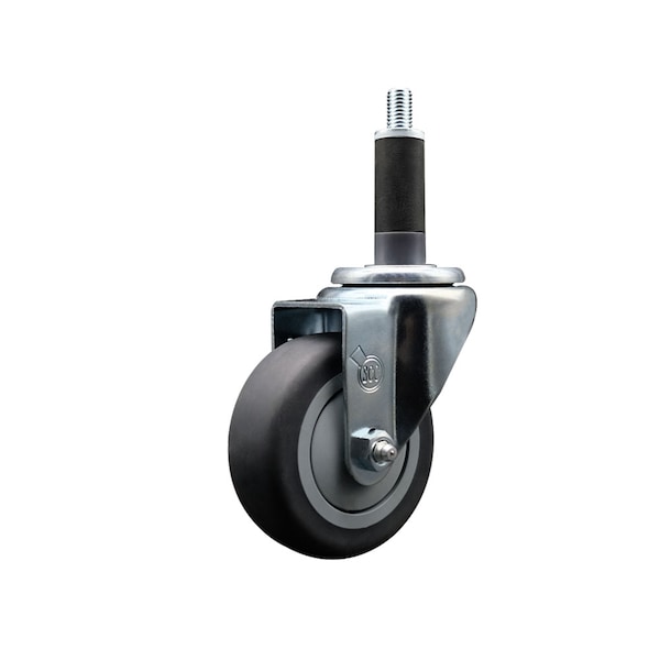 3.5'' SS Thermoplastic Rubber Wheel Swivel 1'' Expanding Stem Caster